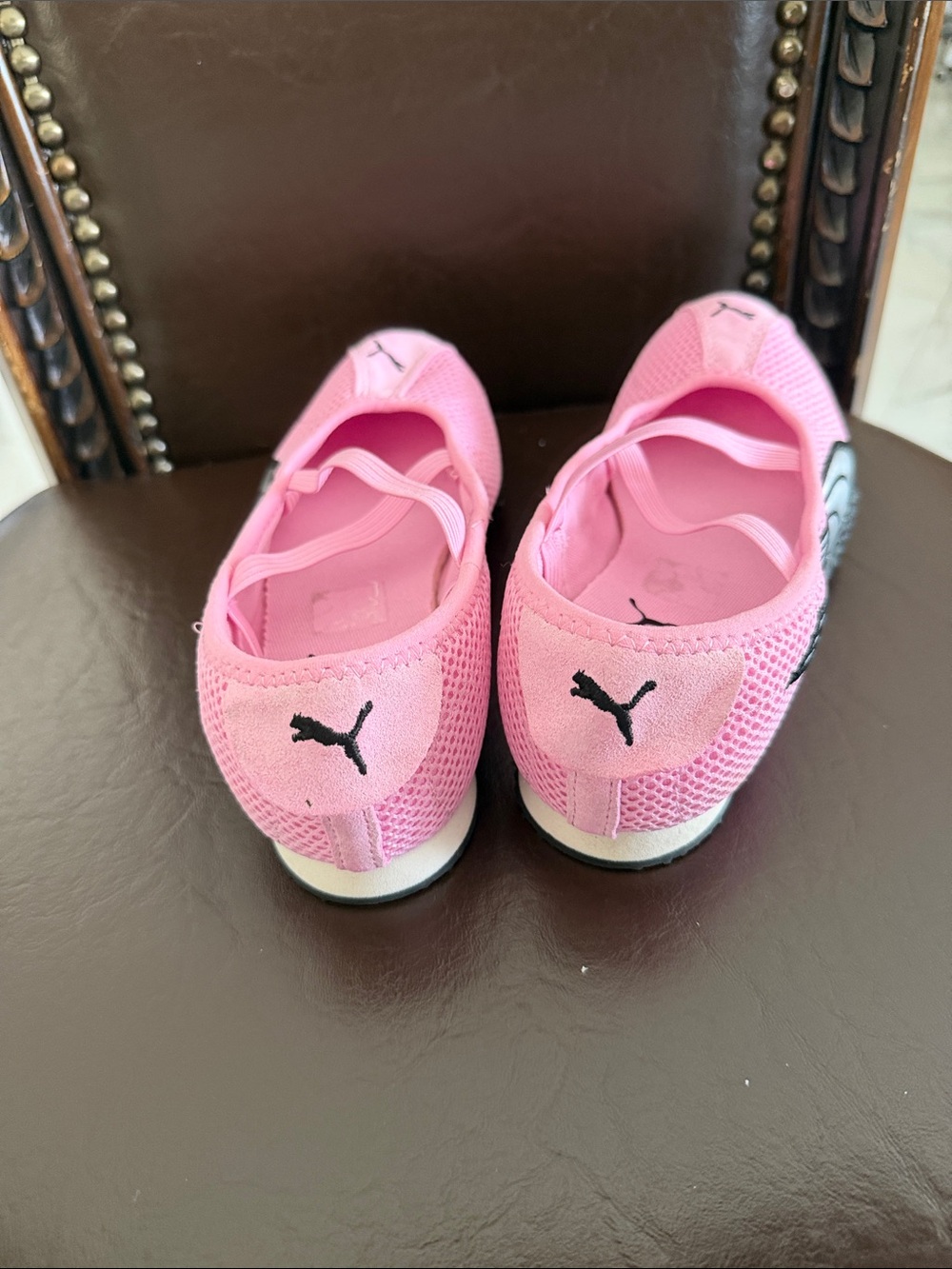 Puma Pink Girls' Ballet-Style Sneakers with Crisscross Straps - Picture 9 of 10